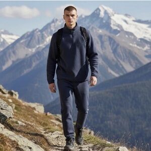 J. Crew fleece quarter zip pullover sweater with pockets charcoal gray Men’s XL